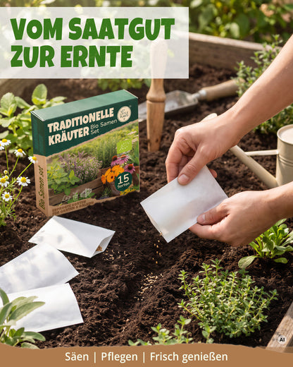 Bio-Heilkräuter Samen Set mit 15 Sorten