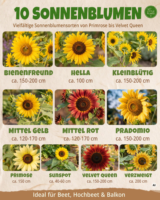 Bio Sonnenblumensamen Set mit 10 Sorten