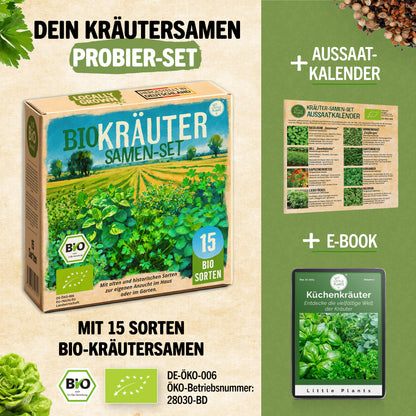 Bio Kräutersamen Probierset mit 15 Sorten