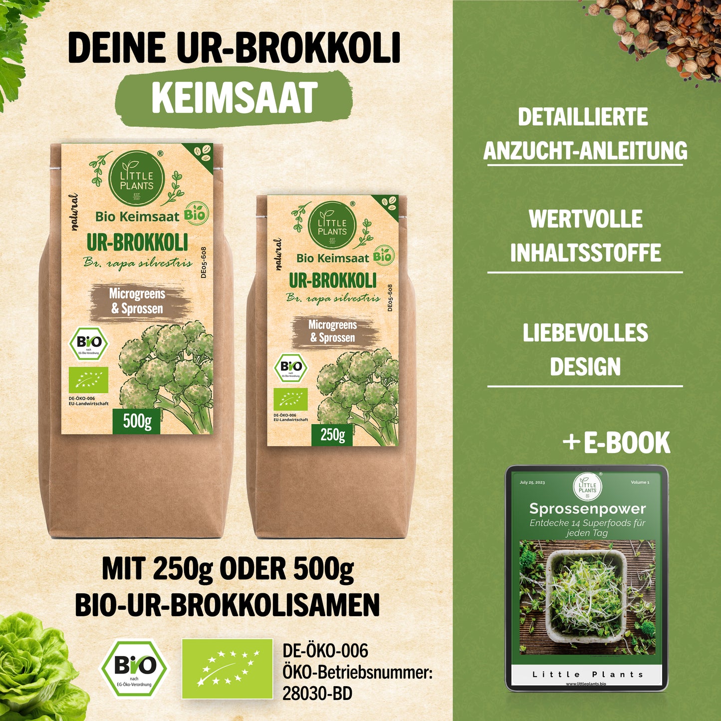 Bio UR-Brokkoli Keimsaat 250g und 500g