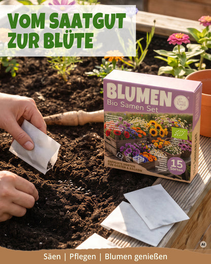 Bio-Blumensamen Set mit 15 Sorten
