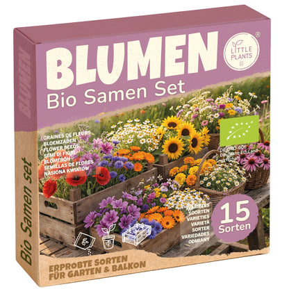 Bio-Blumensamen Set mit 15 Sorten