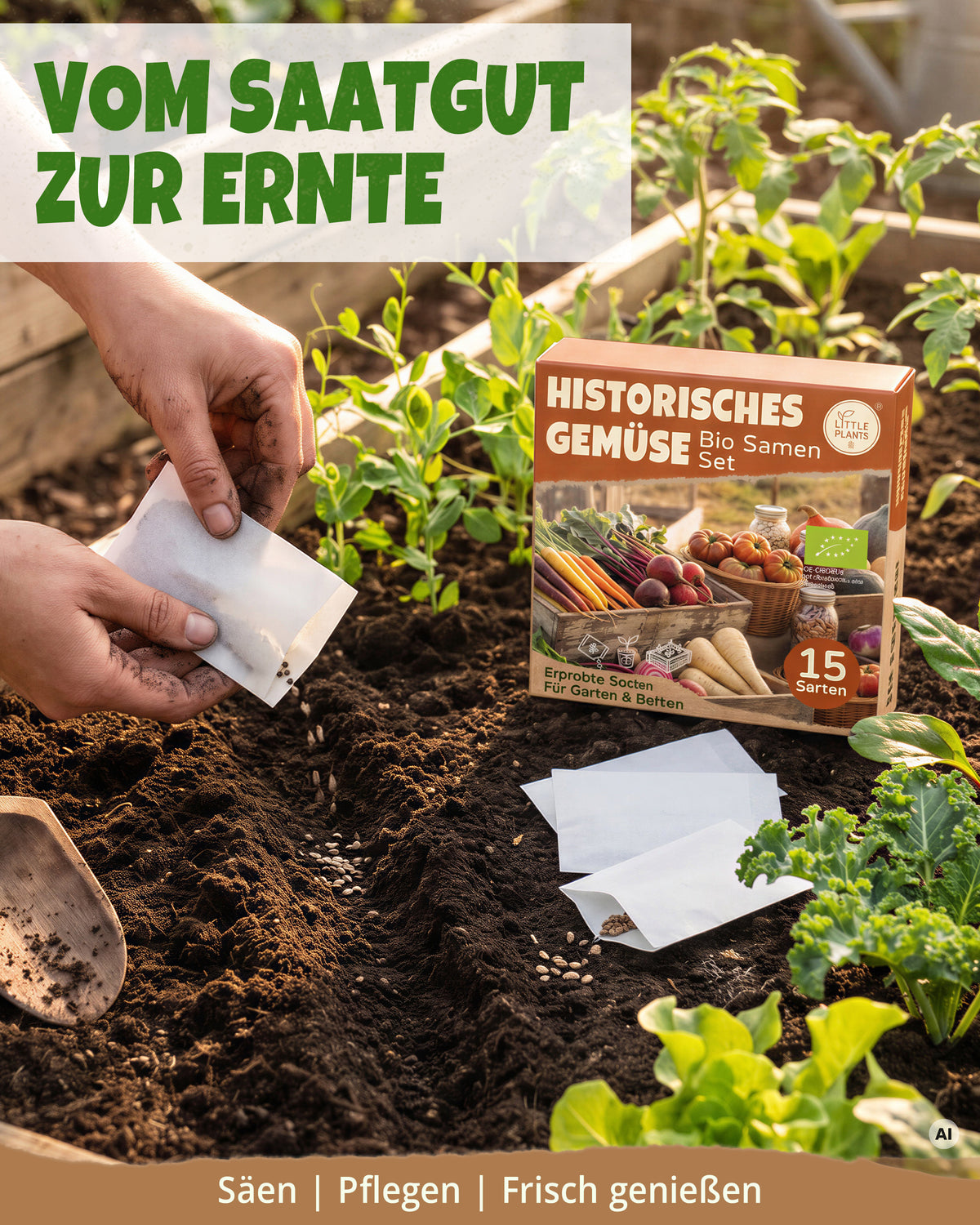 Bio Historisches Gemüse Samen Set mit 15 Sorten