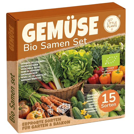Bio Gemüsesamen Probierset mit 15 Sorten