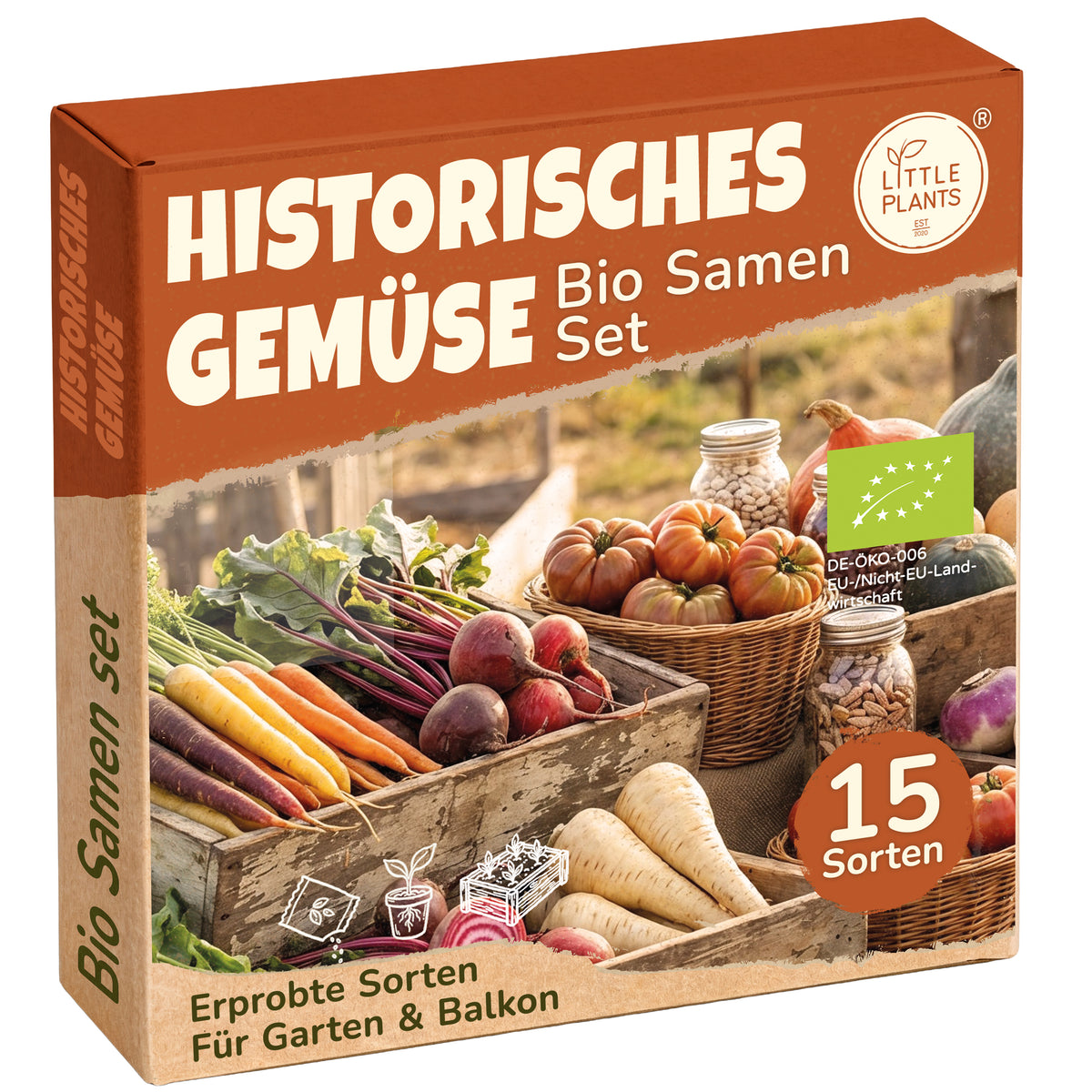 Bio Historisches Gemüse Samen Set mit 15 Sorten