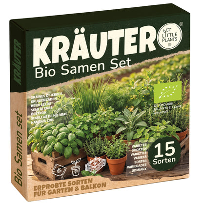 Bio Kräutersamen Probierset mit 15 Sorten