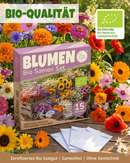 Bio-Blumensamen Set mit 15 Sorten