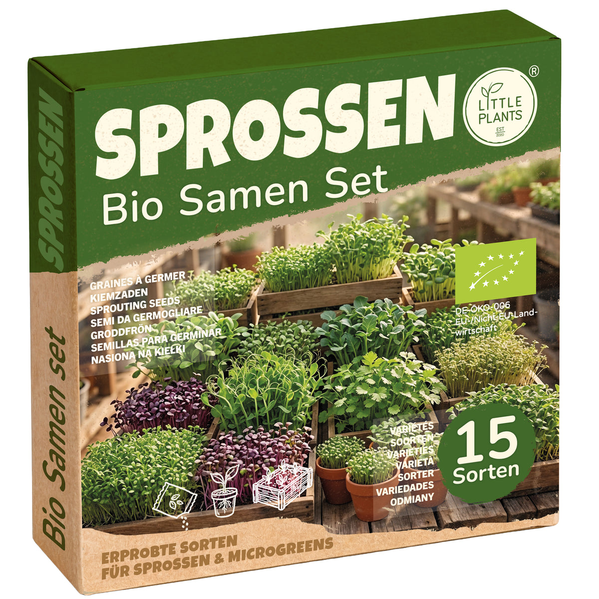 Bio Sprossen- & Microgreens Set mit 15 Sorten