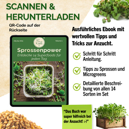 Bio Sprossen und Microgreen Probierset mit 14 Sorten