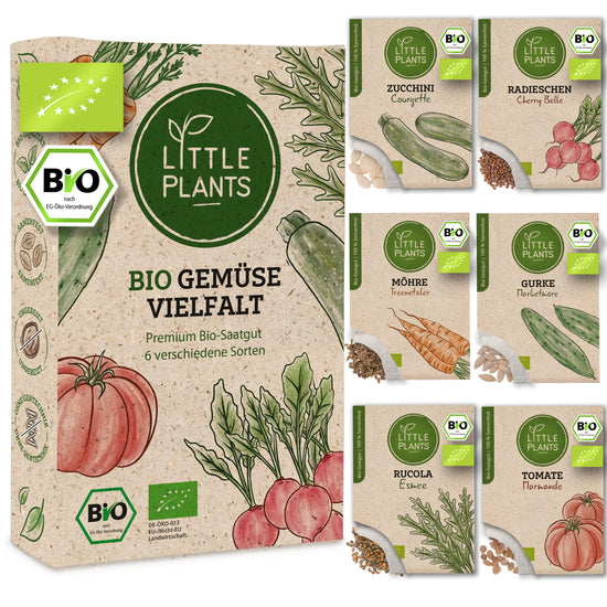 Bio-Gemüsevielfalt Samen Set mit 6 beliebten Sorten